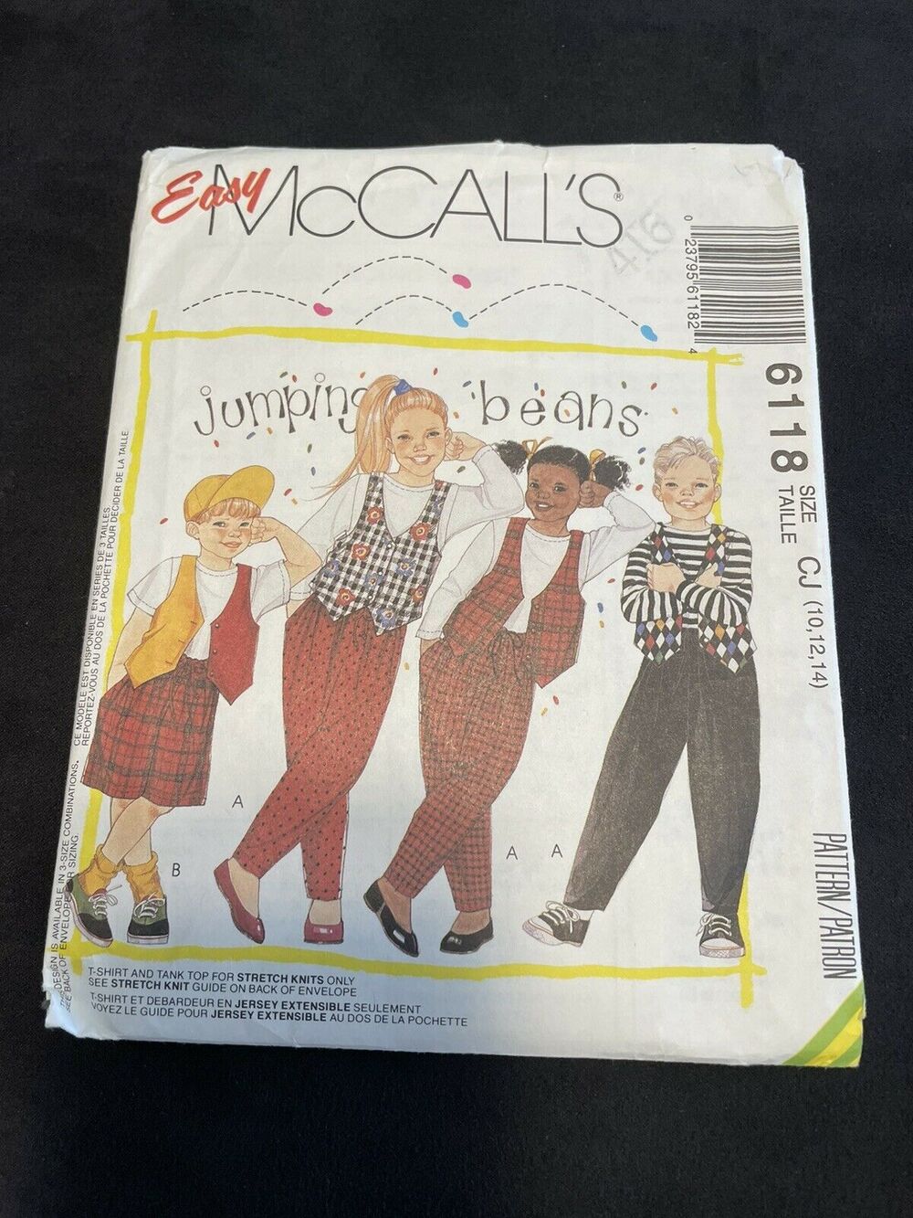 6118 Easy McCalls Designer Jumping Beans Childrens Sewing Pattern Sz. 10-14